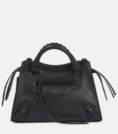Нео-классическая мини-кожаная сумка-тоут Balenciaga, черный