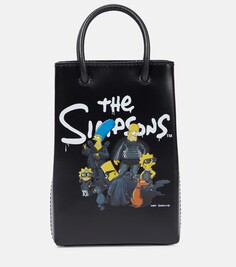 Кожаная сумка-тоут x the simpsons tm &amp; 20th tv для телефона Balenciaga, черный