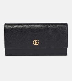 Кожаный кошелек gg marmont Gucci, черный