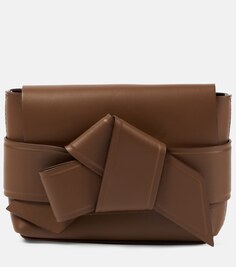 Миниатюрная кожаная сумка через плечо musubi Acne Studios, коричневый
