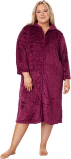 Халат Plus Size Long Sleeve 47&quot; Shawl Collar Zip Robe Karen Neuburger, пурпурный