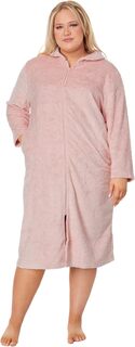 Халат Plus Size Long Sleeve 47&quot; Shawl Collar Zip Robe Karen Neuburger, розовый