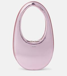 Миниатюрная сумка через плечо swipe с эффектом металлик Coperni, розовый
