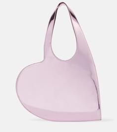 Мини-сумка-тоут heart с эффектом металлик Coperni, розовый