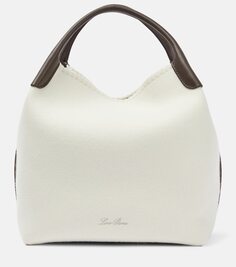 Кашемировая сумка-ведро bale среднего размера Loro Piana, белый