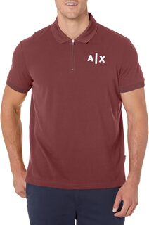 Рубашка-поло AX Logo Zipper Polo Armani Exchange, цвет Vineyard Wine
