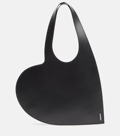 Миниатюрная кожаная сумка-тоут heart Coperni, черный