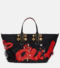 Маленькая сумка-тоут flamenbaba из коллаборации с rossy de palma с вышивкой Christian Louboutin, черный
