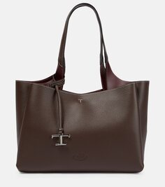 Кожаная сумка-тоут среднего размера Tod&apos;S, коричневый Tod’S