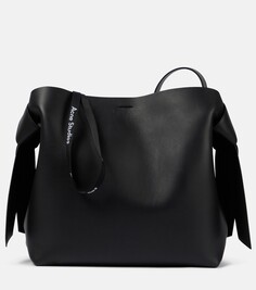 Кожаная сумка через плечо musubi среднего размера Acne Studios, черный