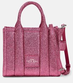 Миниатюрная сумка-тоут из блестящей кожи Marc Jacobs, розовый