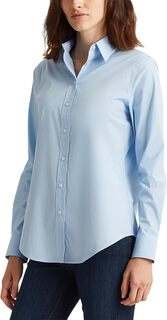 Рубашка с длинным рукавом на пуговицах спереди LAUREN Ralph Lauren, синий