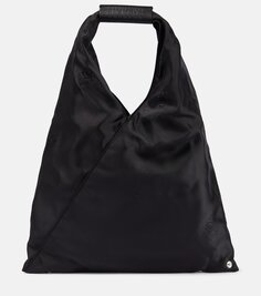 Маленькая японская сумка-тоут с кожаной отделкой Mm6 Maison Margiela, черный