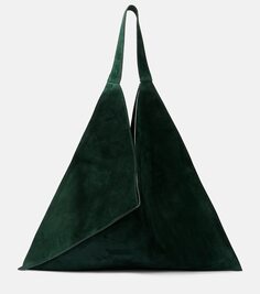 Замшевая большая сумка-тоут sara среднего размера Khaite, зеленый