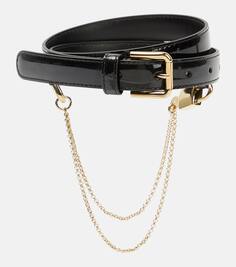 Лакированный ремень с цепочкой Dolce&amp;Gabbana, черный