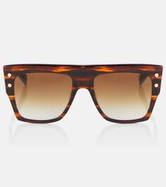 Солнцезащитные очки bi с плоской верхней частью Balmain, коричневый