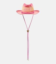 Ковбойская шляпа с логотипом Versace, розовый