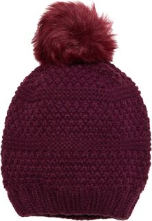 Вязаная шапка с помпоном из искусственного меха San Diego Hat Company, цвет Burgundy