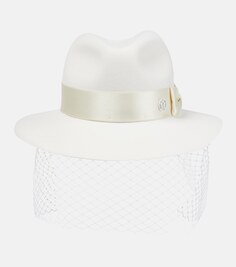 Свадебная шляпа-федора из шерстяного фетра &quot;генриетта&quot; Maison Michel, белый