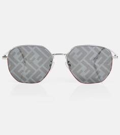 Солнцезащитные очки-авиаторы fendi для путешествий Fendi, серебро