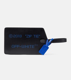 Кожаный клатч среднего размера на молнии Off-White, черный