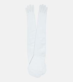Кожаные перчатки Jil Sander, белый
