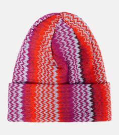 Шапка из смесовой шерсти с зигзагом Missoni, мультиколор