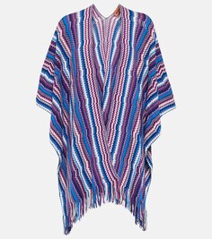 Кейп из смесовой шерсти с зигзагом Missoni, мультиколор