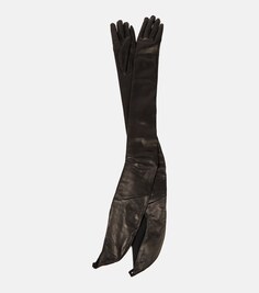 Длинные кожаные перчатки lucia Ann Demeulemeester, черный