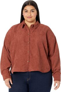 Укороченная вельветовая рубашка размера плюс Hartfield Madewell, цвет Dusty Redwood
