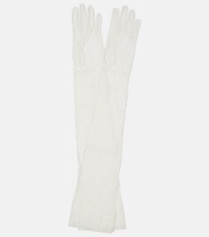 Длинные кружевные перчатки шантильи Danielle Frankel, белый