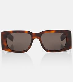 Солнцезащитные очки sl 654 прямоугольной формы Saint Laurent, коричневый