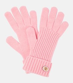 Перчатки из шерсти и кашемира Gucci, розовый