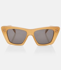 Яркие солнцезащитные очки «кошачий глаз» с 3 точками Celine Eyewear, желтый