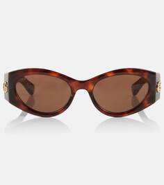 Овальные солнцезащитные очки gg Gucci, коричневый