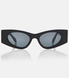 Овальные солнцезащитные очки с логотипом Alaïa, черный