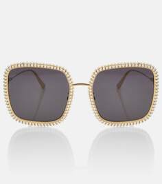 Квадратные солнцезащитные очки missdior s2u с украшением Dior Eyewear, золото