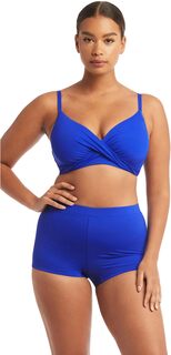 Бюстгальтер с чашечками Essentials Twist Front DD/E SEA LEVEL SWIM, цвет Cobalt