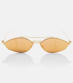 Овальные солнцезащитные очки Fendi, золото
