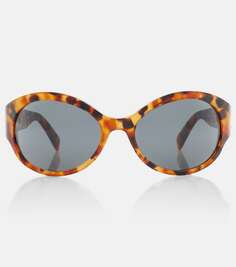 Солнцезащитные очки triomphe овальной формы Celine Eyewear, коричневый