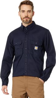 Огнестойкая (FR) классическая рубашка из твила Carhartt, темно-синий
