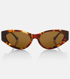 Солнцезащитные очки medusa в форме кошачьего глаза Versace, коричневый