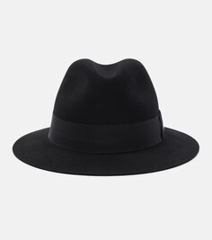 Шляпа-федора из шерстяного фетра Saint Laurent, черный