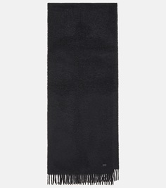 Шарф из смесовой шерсти Saint Laurent, черный