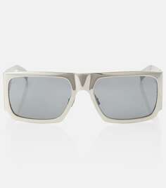 Солнцезащитные очки sl 635 с плоской верхушкой Saint Laurent, серебро