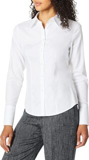 Рубашка Women&apos;s Long Sleeve Wrinkle Free Button Down Blouse Calvin Klein, белый