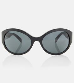 Солнцезащитные очки triomphe овальной формы Celine Eyewear, черный