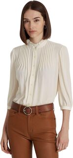 Рубашка Pleated Georgette Blouse LAUREN Ralph Lauren, цвет Mascarpone Cream