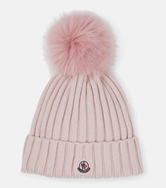 Шапка из натуральной шерсти Moncler, розовый