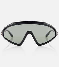 Солнцезащитные очки lorna тонкой овальной формы Tom Ford, черный
